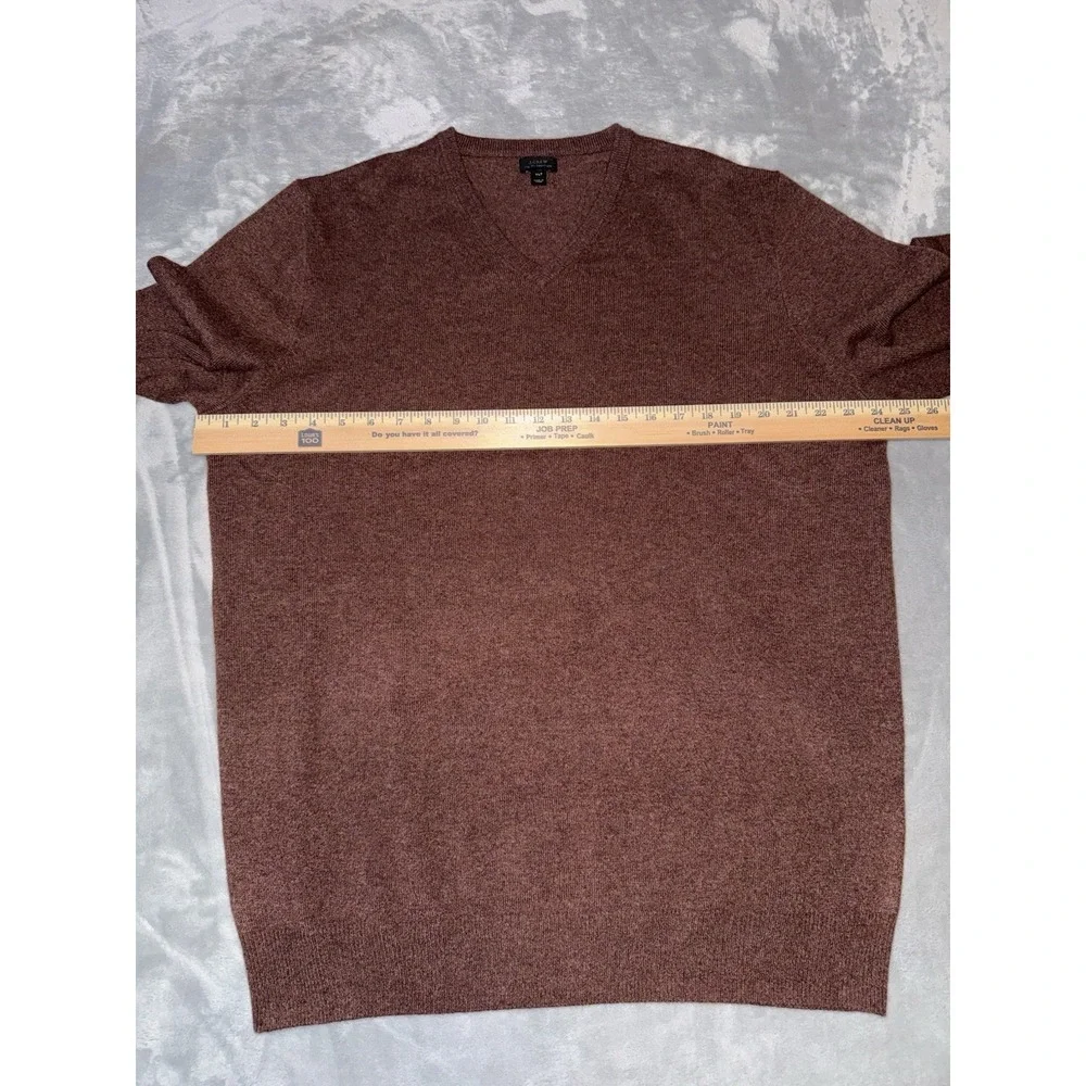 J.Crew Mens XLT V-Neck‎ Sweater Italian Cashmere Tall Brownish Preppy Officecore